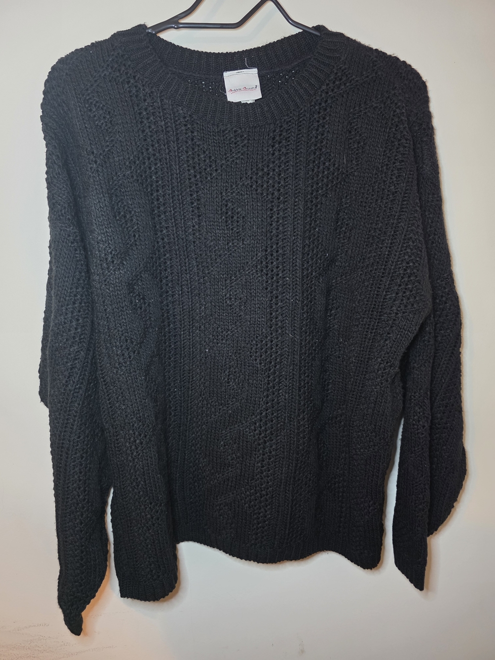 Vintage Black Cable-Knit Women's Sweater